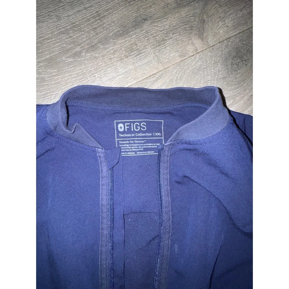 FIGS Technical Collection Navy Blue Full Zip Scrub Jacket Womens XXL
